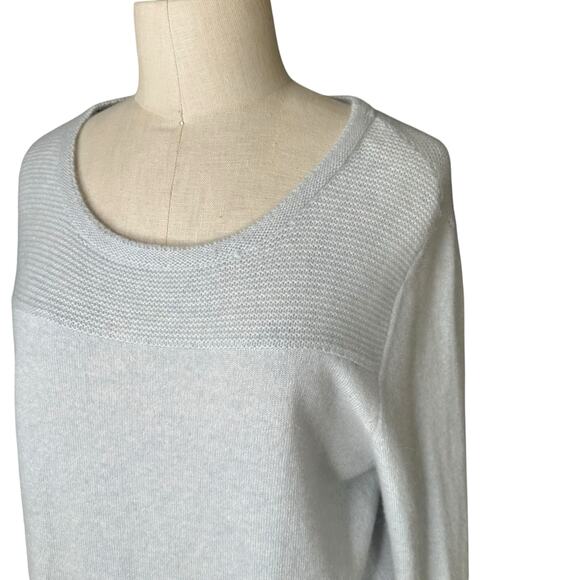 NORDSTROM Light Blue Cashmere Knit Pullover Sweater Women's Size Large - Picture 4 of 6